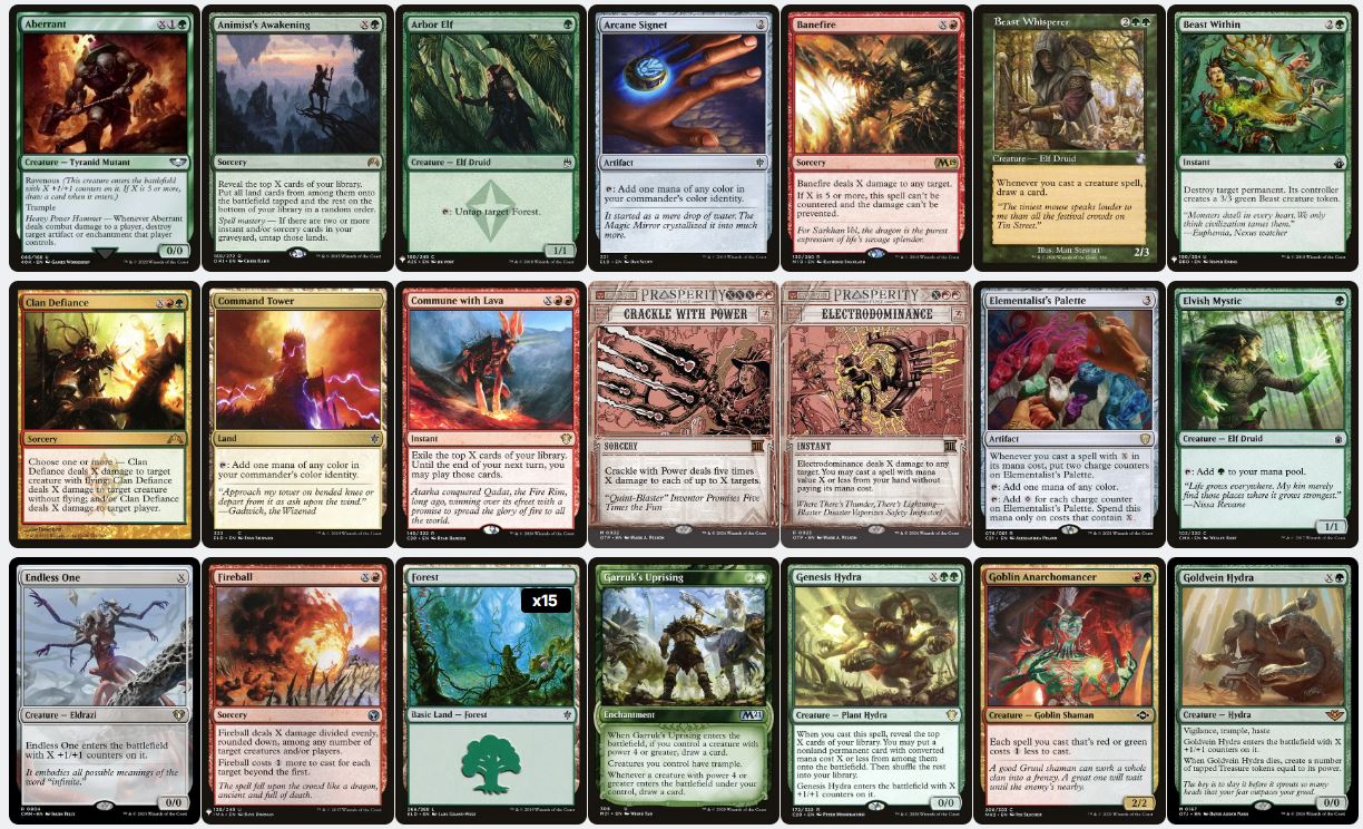 X-Spells & Hydras Commander Deck - Rosheen, Roaring Prophet - Custom EDH Commander Deck
