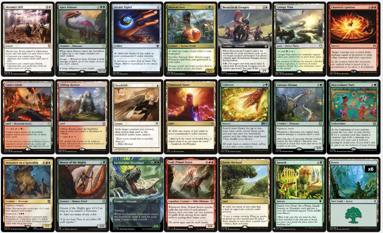Dinosaur Discoveries & Combat Power - Pantlaza, Sun-Favored - Custom Commander Deck