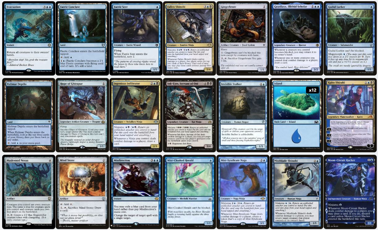Ninjutsu & Stealth Tactics - Yuriko the Tigers Shadow - Custom EDH Commander Deck