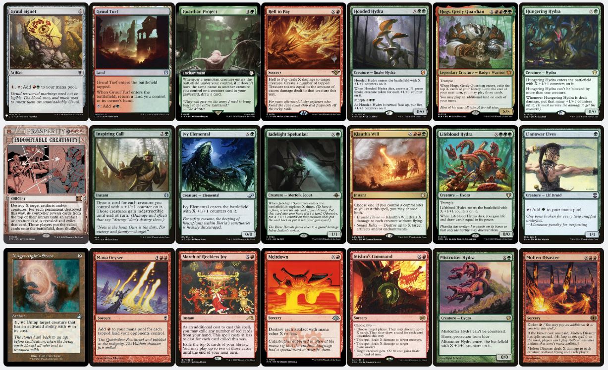 X-Spells & Hydras Commander Deck - Rosheen, Roaring Prophet - Custom EDH Commander Deck