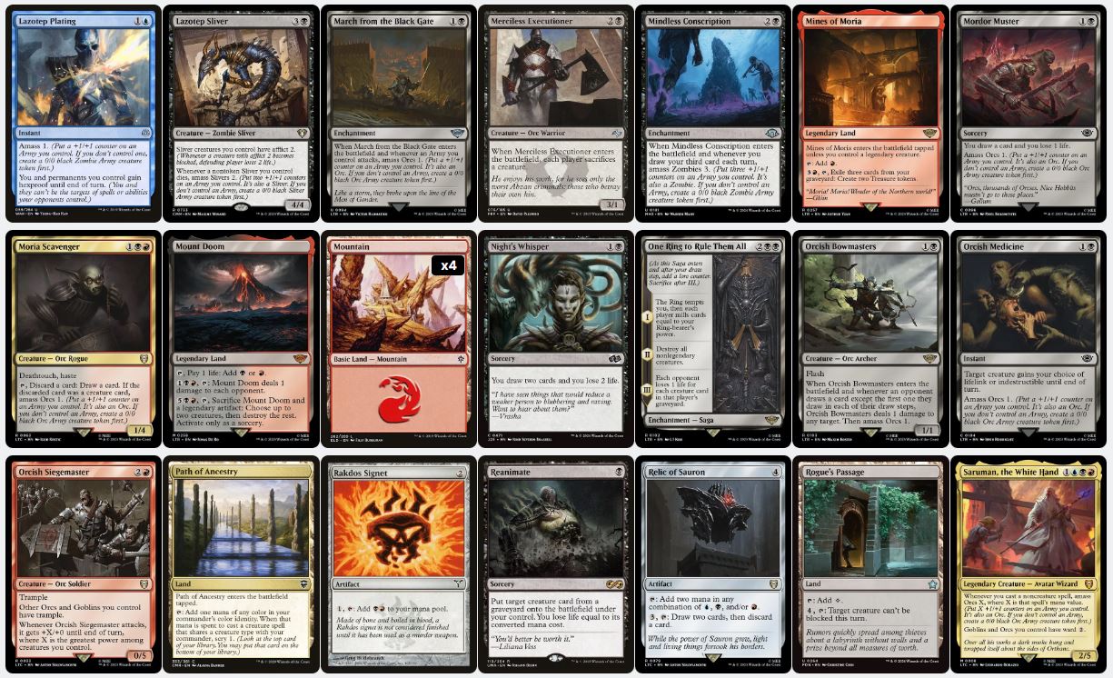 Orc Army Domination - Sauron, the Dark Lord - Custom Commander Deck