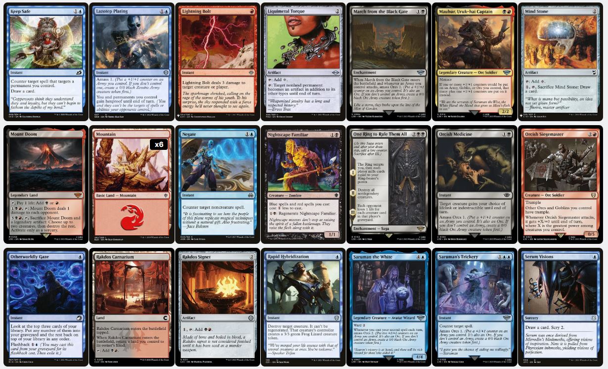 Orc Army & Spell-Slinging Power - Saruman, the White Hand - Custom EDH Commander Deck