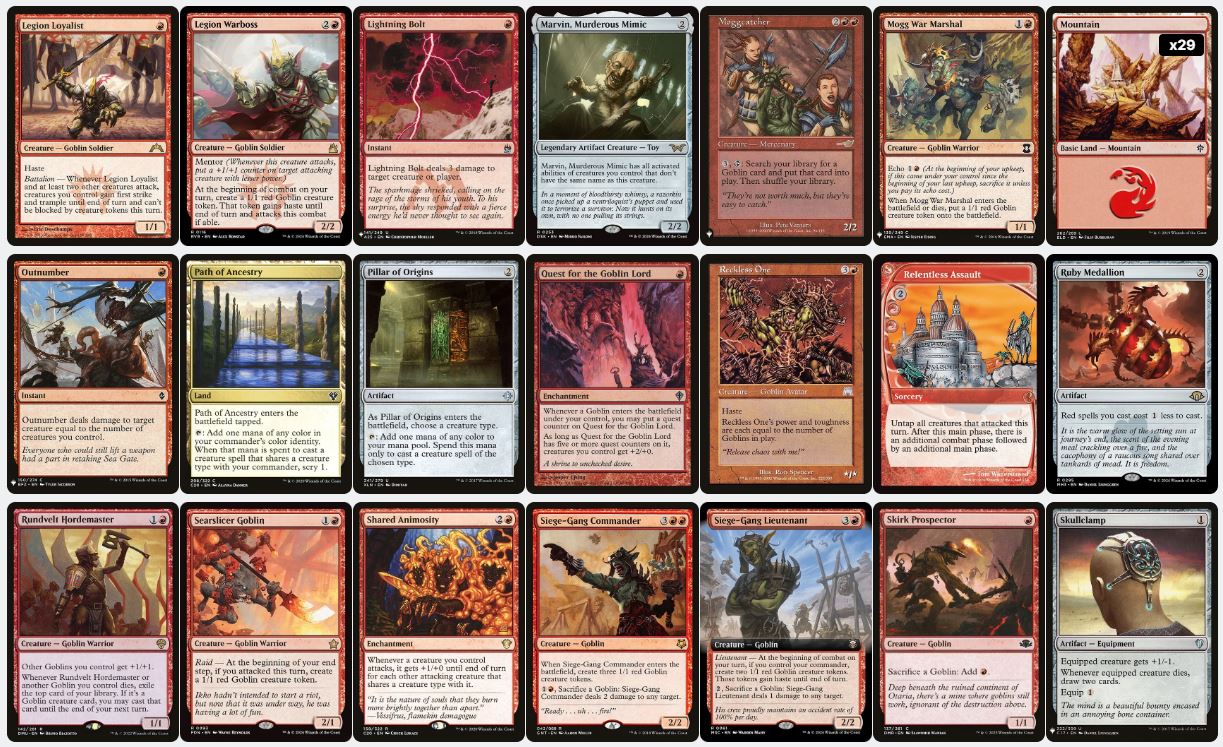 Goblin Swarm & Aggro - Muxus, Goblin Grandee - Custom Commander Deck