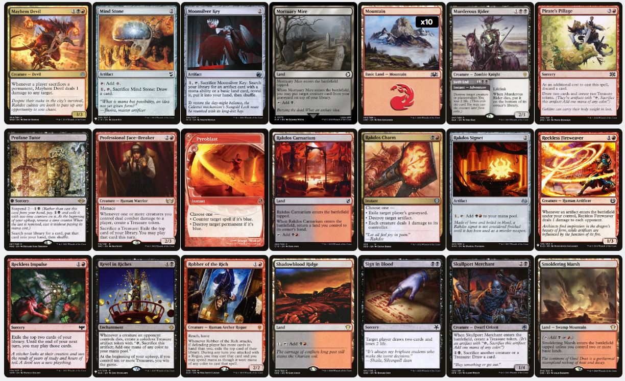 Exile & Treasure Value Engine - Prosper, Tome-Bound - Custom Commander Deck