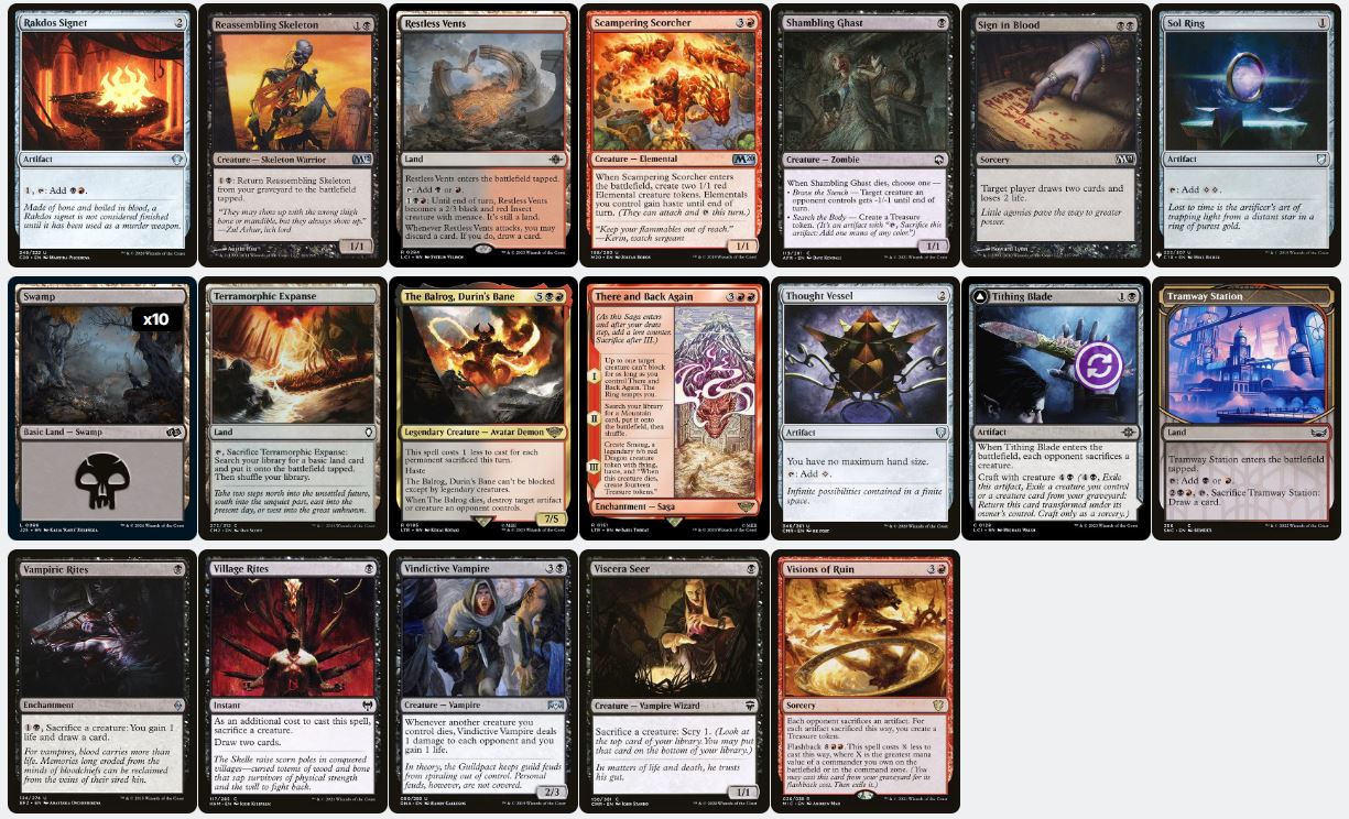 Sacrifice Synergies & Aggressive Damage - Rakdos, the Muscle - Custom EDH Commander Deck