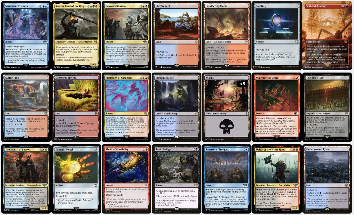 Orc Army Domination - Sauron, the Dark Lord - Custom Commander Deck
