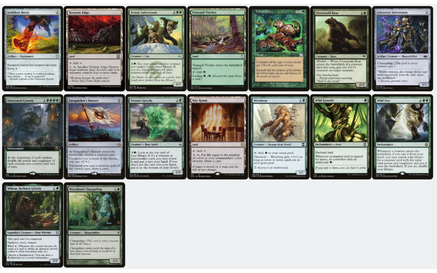 Bear Tribal & Wild Strength - Ayula, Queen Among Bears - Custom EDH Commander Deck