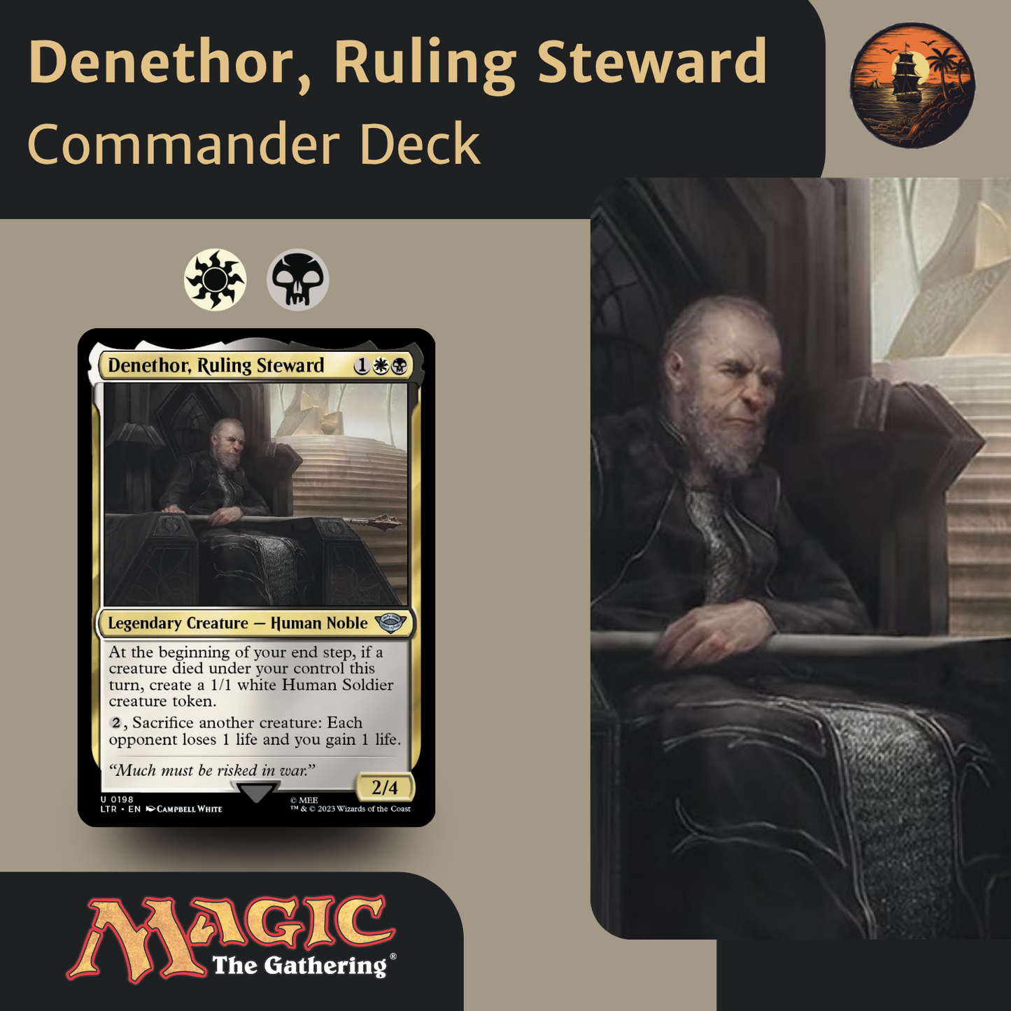 4 x Commander Decks (LOTR) - Commander Playset - Custom Commander Deck