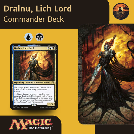 Dralnu, Lich Lord card from Magic: The Gathering with game art and branding.