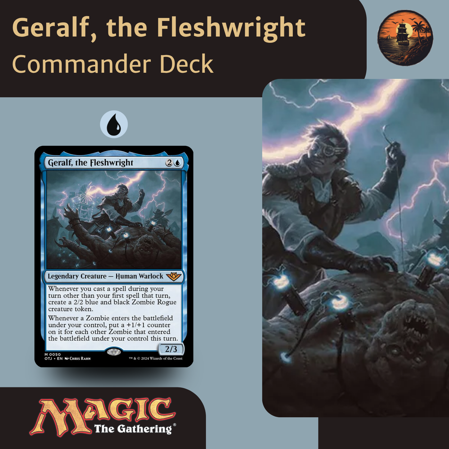 Geralf, the Fleshwright – Mono-Blue Zombie Storm Commander Deck