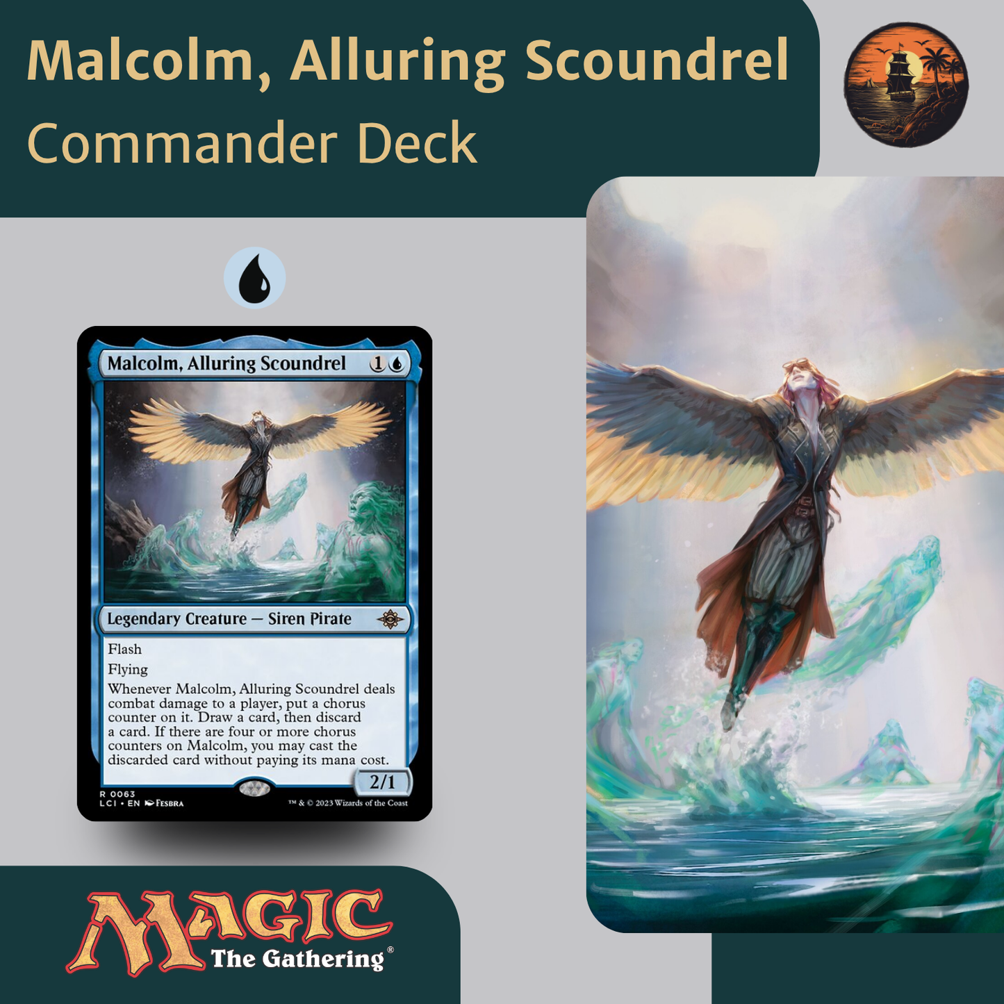 Malcolm, Alluring Scoundrel – Mono-Blue Flash & Cast-from-Hand Synergy