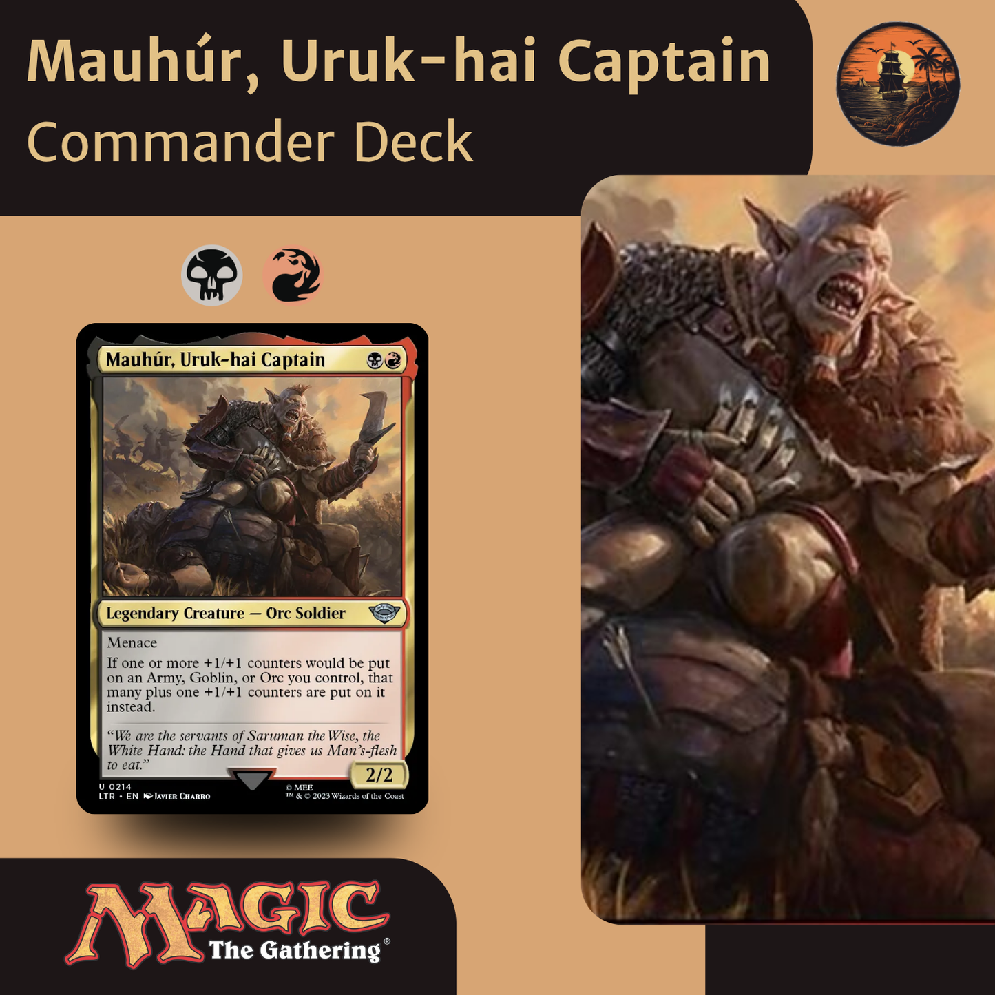4 x Commander Decks (LOTR) - Commander Playset - Custom Commander Deck