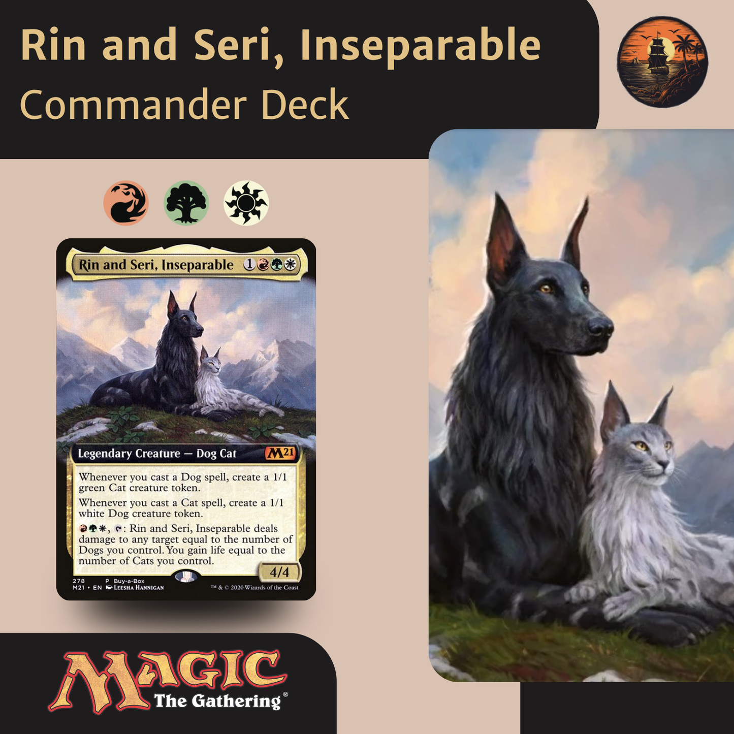 Rin and Seri, Inseparable – Cats & Dogs Tribal Deck