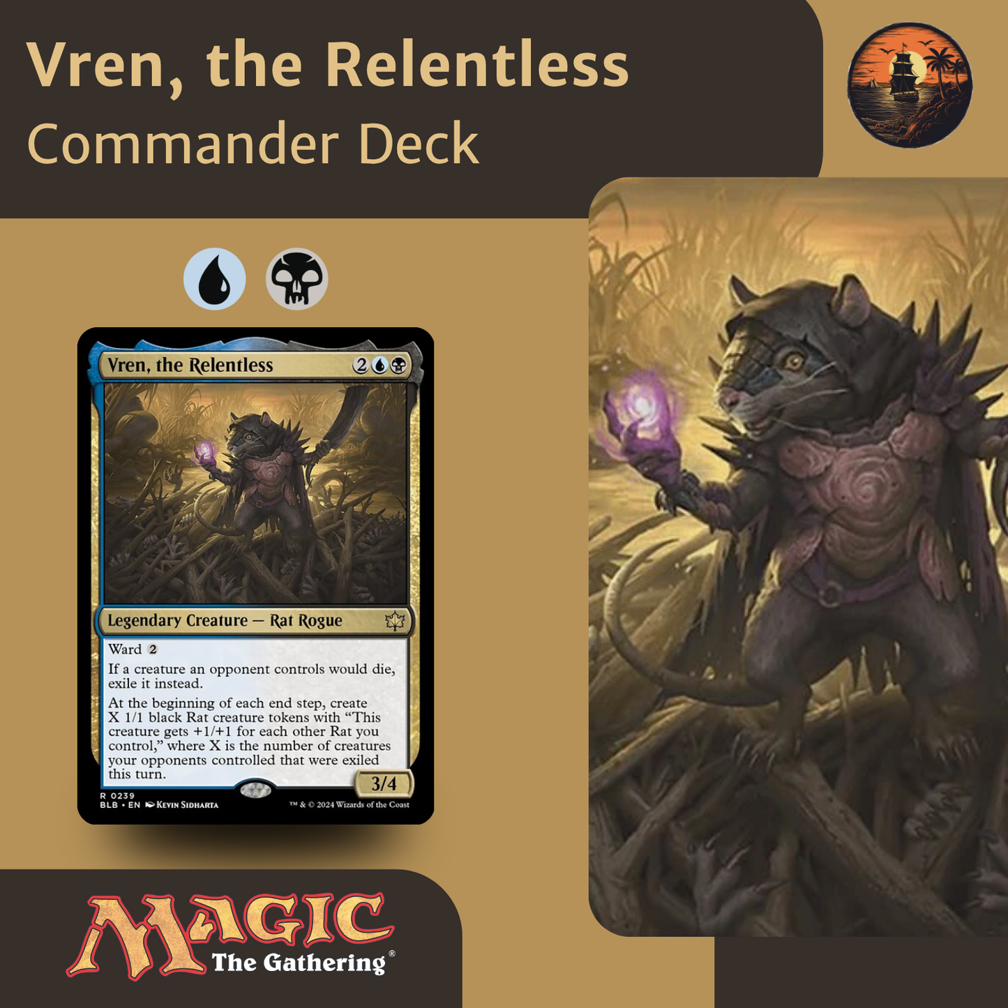 Rat Colony Tribal - Vren, the Relentless - Custom Commander Deck