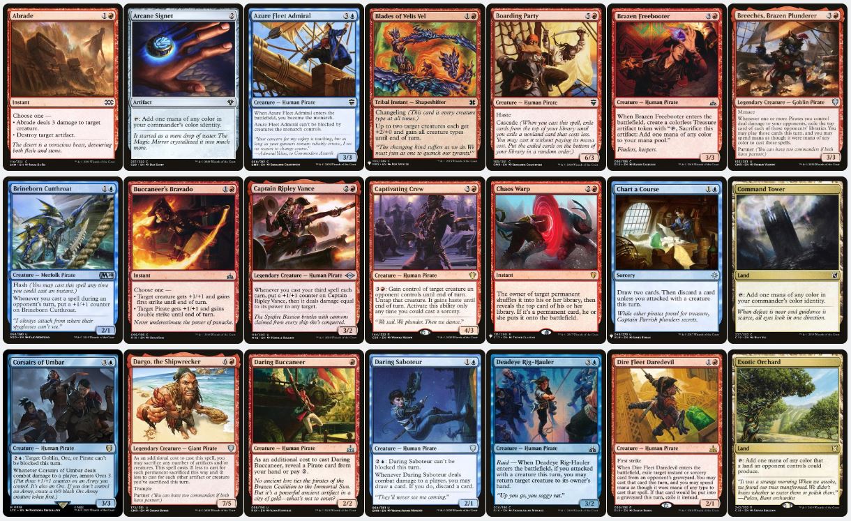 Pirate Tribal - Captain Vargus Wrath - Custom EDH Commander Deck