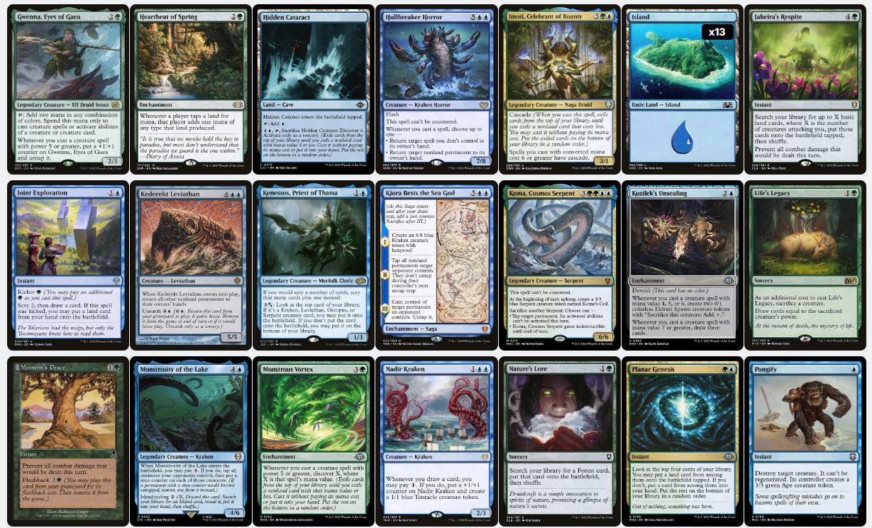 Sea Monster Cascade - Kiora, Sovereign of the Deep - Custom Commander Deck