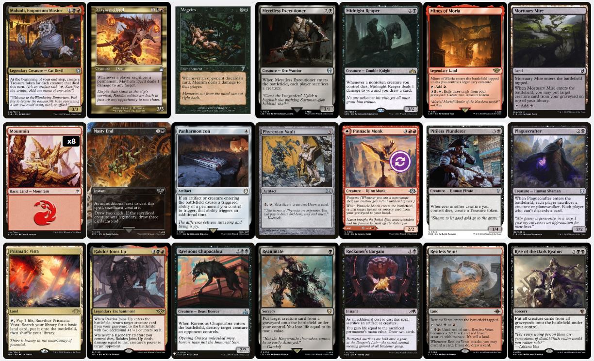 Graveyard Disruption & Escape Aggro - Kroxa, Titan of Death's Hunger - Custom Commander Deck