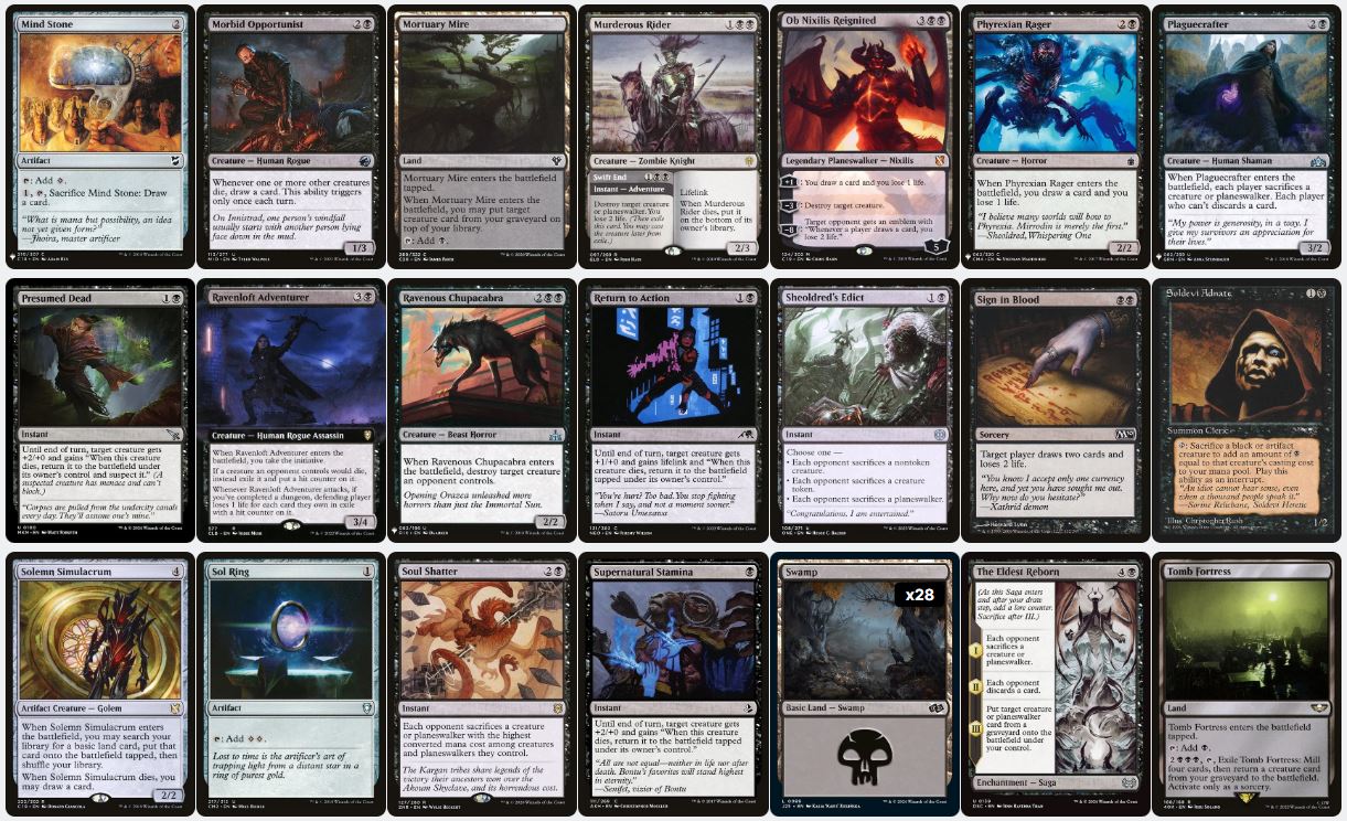 Theft & Sacrifice Value - Gonti, Lord of Luxury - Custom Commander Deck