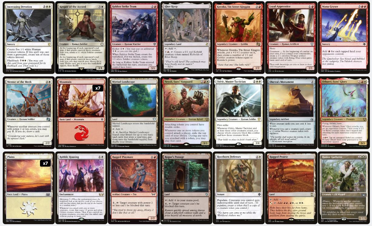 Token Swarm Burn - Arabella, Abandoned Doll - Custom Commander Deck