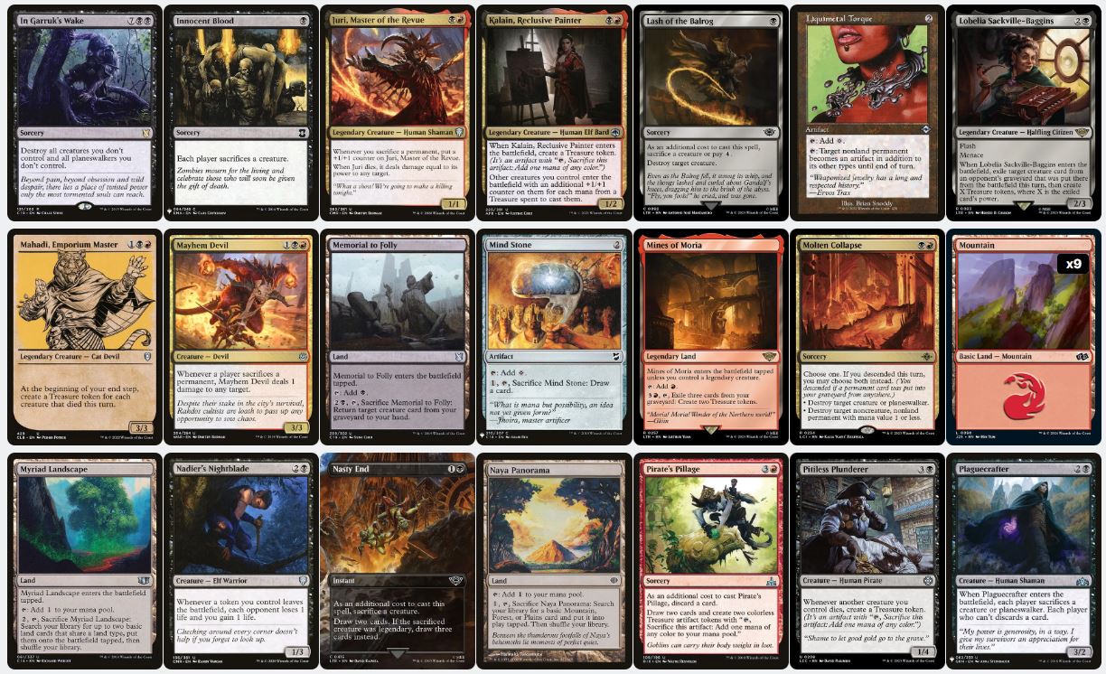 Sacrifice Synergies & Aggressive Damage - Rakdos, the Muscle - Custom EDH Commander Deck