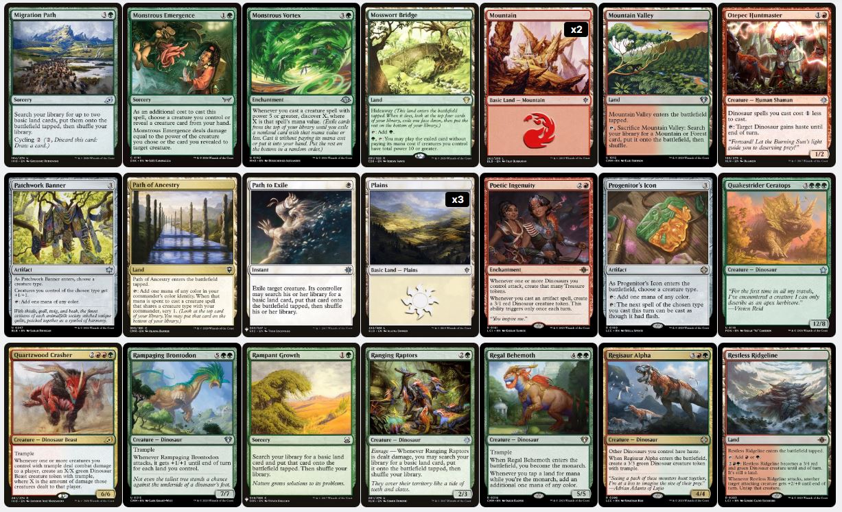 Dinosaur Discoveries & Combat Power - Pantlaza, Sun-Favored - Custom Commander Deck