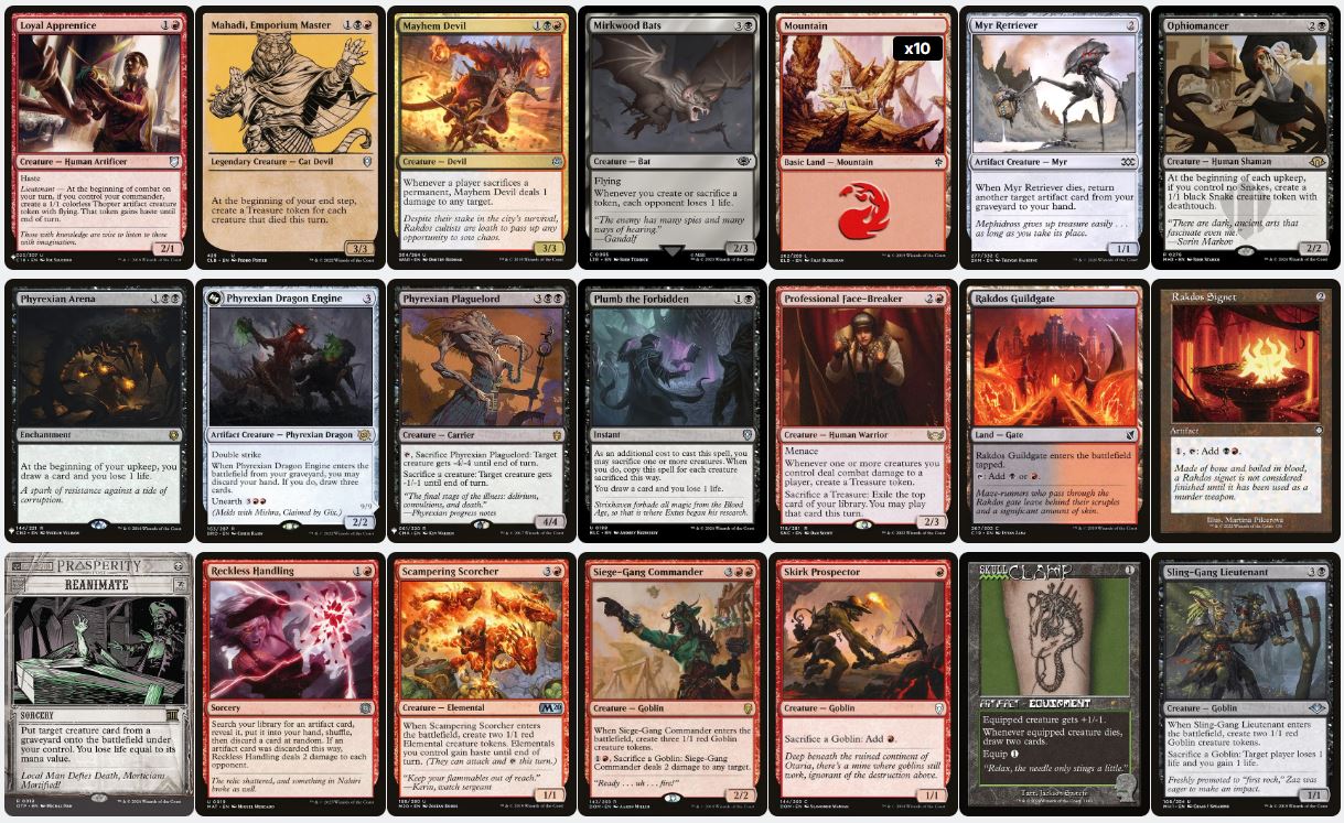 Aggro Sacrifice & Meld Power - Mishra, Claimed by Gix - Custom EDH Commander Deck