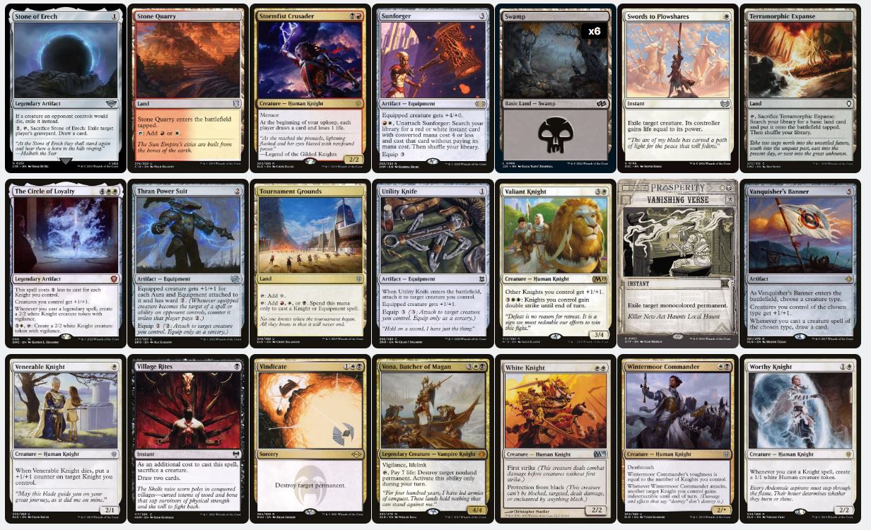 Knights & Free Equipment Power - Syr Gwyn, Hero of Ashvale - Custom EDH Commander Deck Knights Tribal