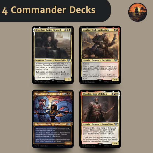 4 x Commander Decks (LOTR) - Commander Playset - Custom Commander Deck