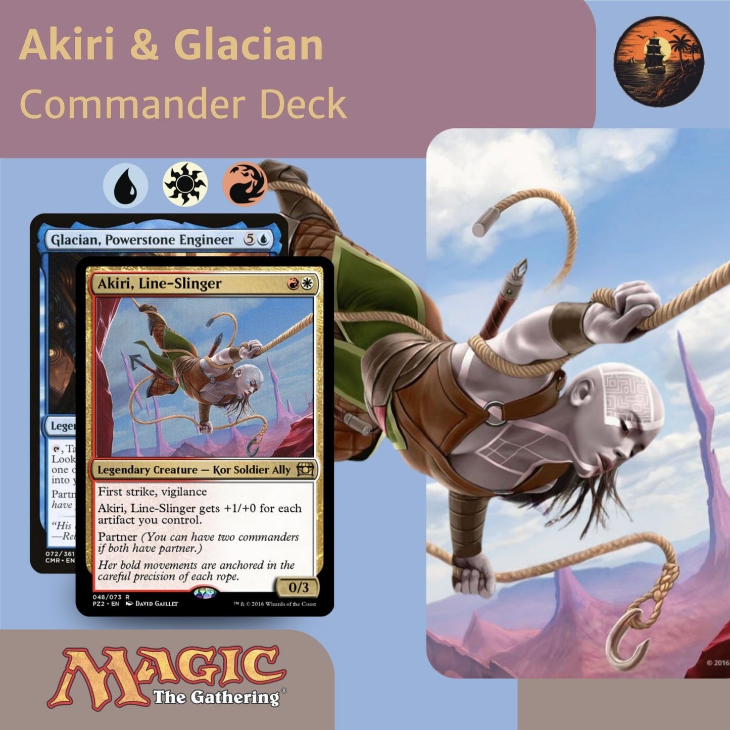 Akiri, Line-Slinger & Glacian, Powerstone Engineer - Custom Commander Deck