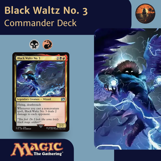 Card featuring 'Black Waltz No. 3' from 'Magic: The Gathering' with game text and artwork.