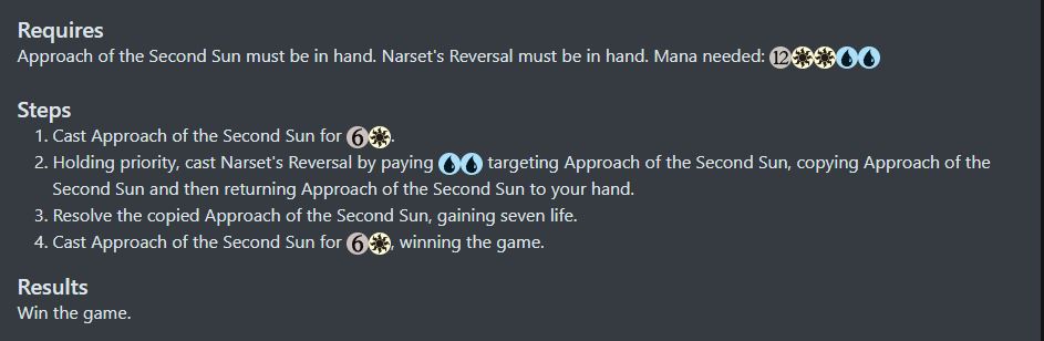 Approach of the Second Sun + Narset's Reversal - 2 card Combo