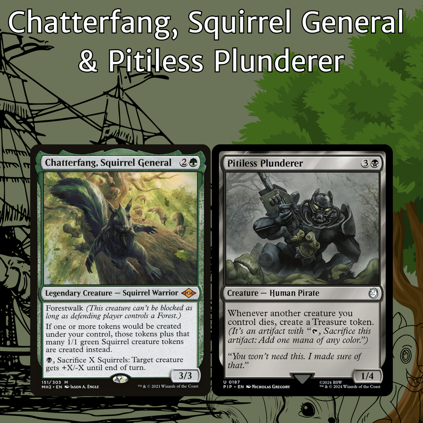 Chatterfang, Squirrel General + Pitiless Plunderer - 2 Card Combo