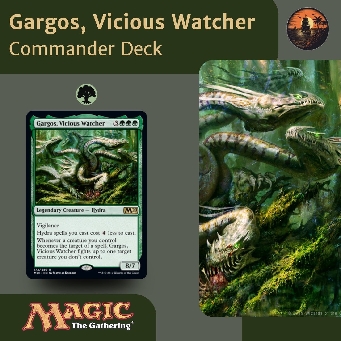 Mono-Green Hydra - Gargos, Vicious Watcher - Custom Commander Deck