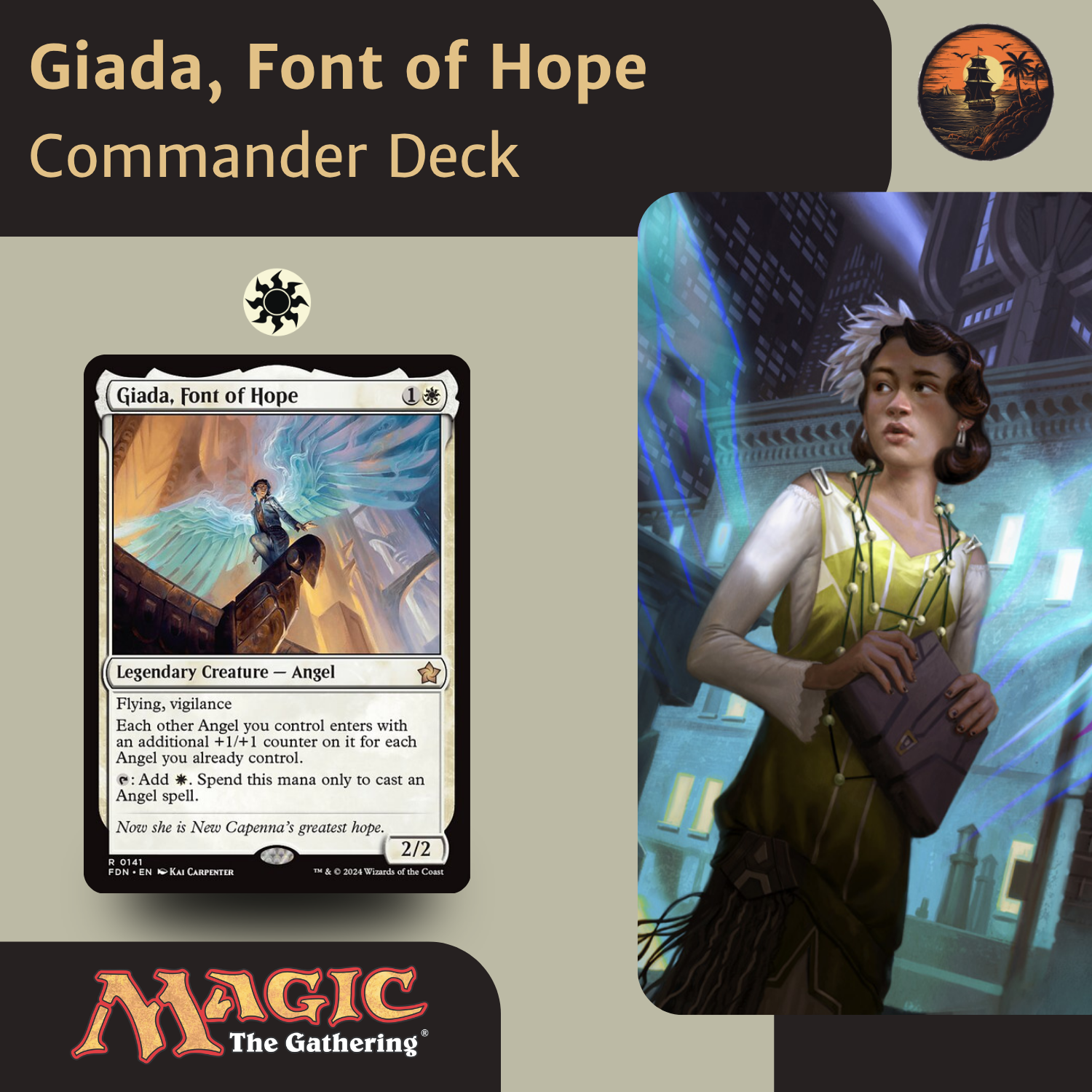 Giada, Font of Hope – Mono-White Angel Tribal Commander Deck
