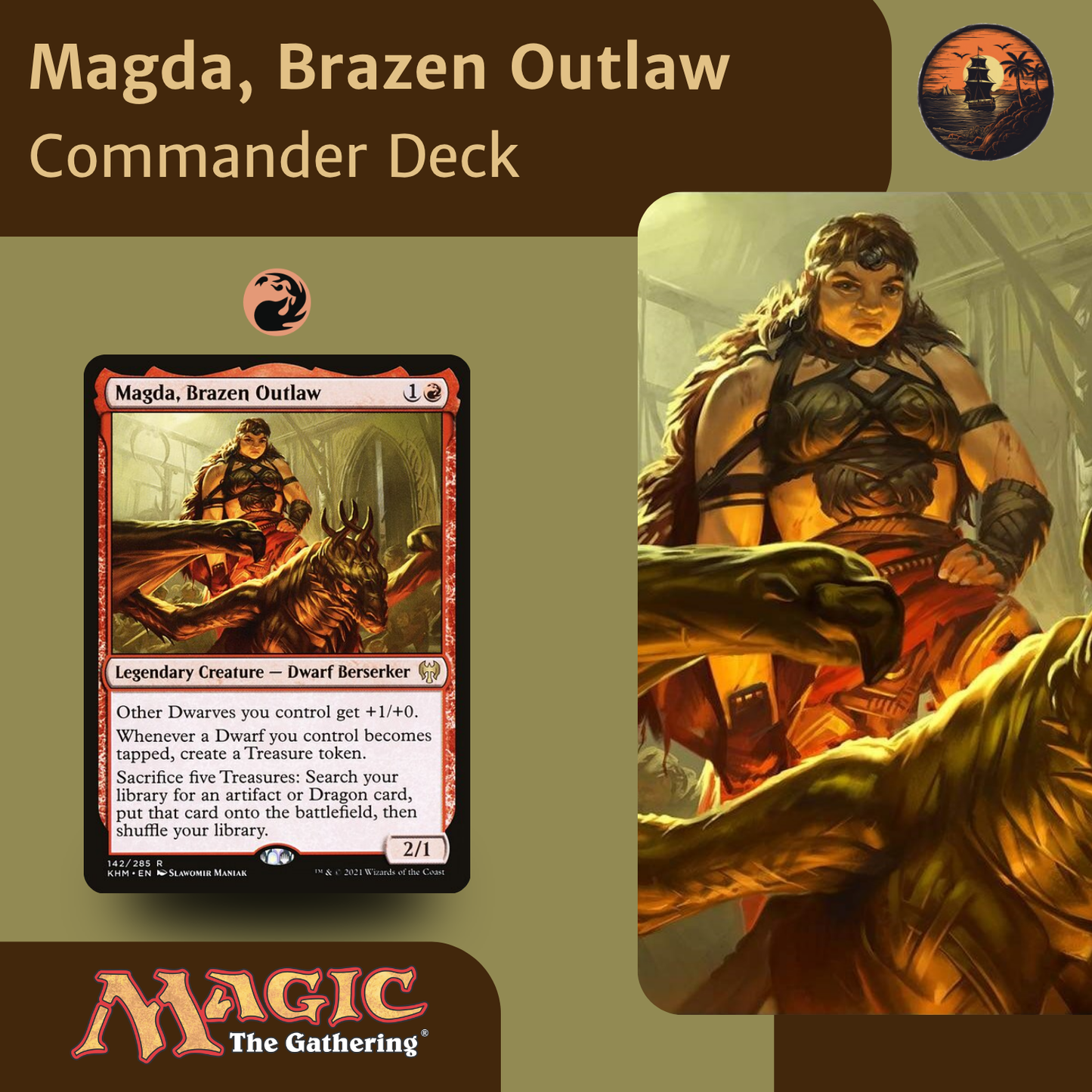 Dwarf Tribal Treasure Combo Commander Deck – Led by Magda, Brazen Outlaw