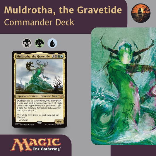 mtg muldrotha commander deck Muldrotha, the Gravetide you may play a land and cast a permanent spell of each permanent type from your graveyard Muldrotha, the Gravetide Deck Tech