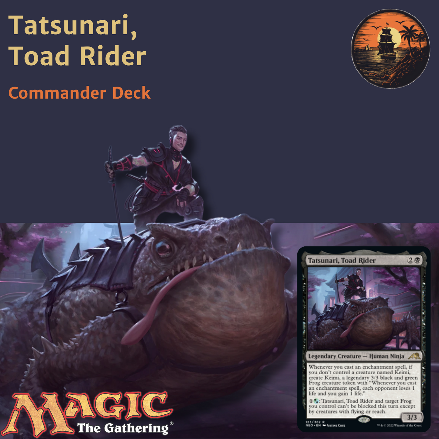 Enchantment Synergy & Frog Evasion - Tatsunari, Toad Rider - Custom Commander Deck