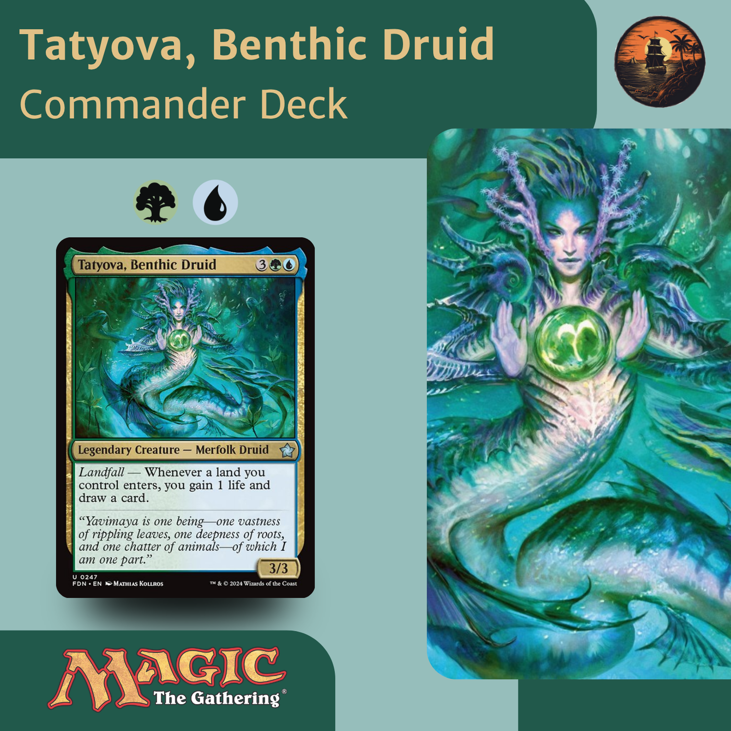 Tatyova, Benthic Druid – Simic Landfall &amp; Value Engine Commander Deck